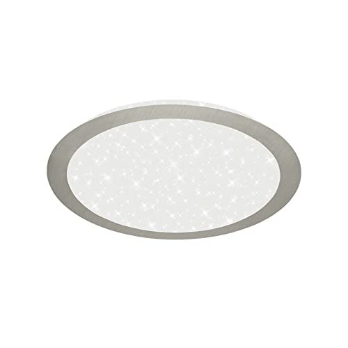 Briloner - LED plafondlamp backlighteffect, LED plafondlamp ster decor, neutraal witte kleurtemperatuur, Ø310 mm, mat nikkel