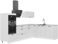 Vicco Hoekkeuken Fame-Line, Wit Landhuis/Wit, 287 x 207 cm