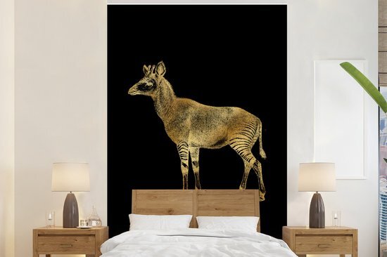 Nr1Wallpaper Behang - Fotobehang Okapi - Vintage - Goud - Breedte 225 cm x hoogte 350 cm