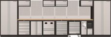 Kraftwerk Werkplaatssysteem 5.910 x 488 x 2.000 mm - 21 Lades - Metaal - Grijs/Zwart