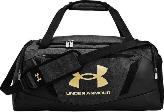 Under Armour Duffel Bag - 40L - Black/Gold/Dark Grey - Adjustable - with Shoe Compartment - Polyester - Fitness & Training - Adults - Size S