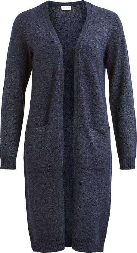 Vila Viril Long Sleeve Knit Cardigan - Total Eclipse / Melange - Women's XXL