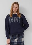 s.Oliver Sweatshirt Dames Navy Katoen Regular Fit