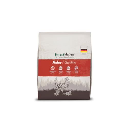 Venandi Animal Premium Kattenvoer, kip, met veel vers gevogelte, droogvoer, graanvrij, 1 x 300 g
