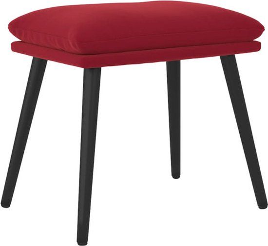 vidaXL Voetenbank fluweel wijnrood 45x29,5x35 cm