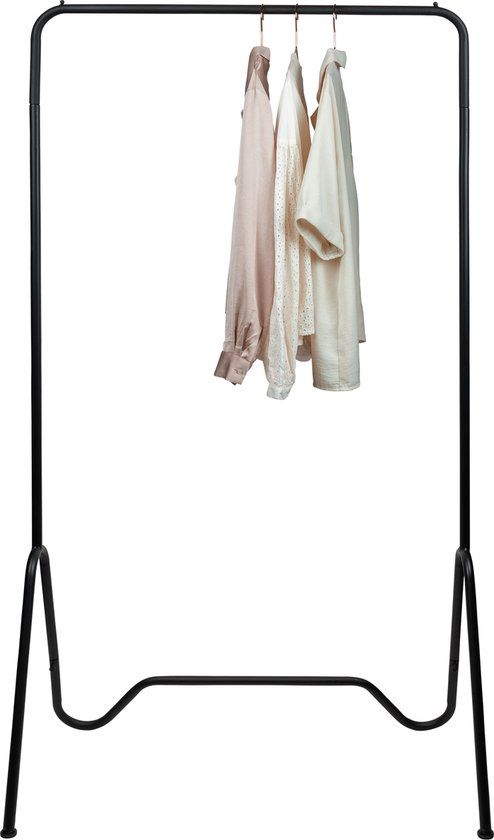 QUVIO Kledingrek met enkele stang - Metaal - Zwart - 40 x 80 x 160 cm