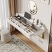STILVORA Kaptafel - Met 3 Soepel Lopende Lades En Glasblad - Met Tablethouder En Bekerhouder - MDF En Spaanplaat - Wit - 120x40x45 Cm