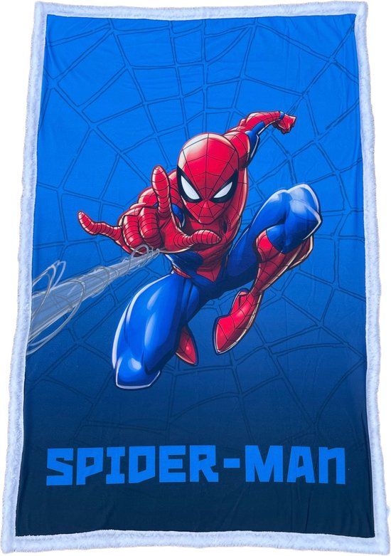 4KidsOnly Spiderman fleece deken - sherpa