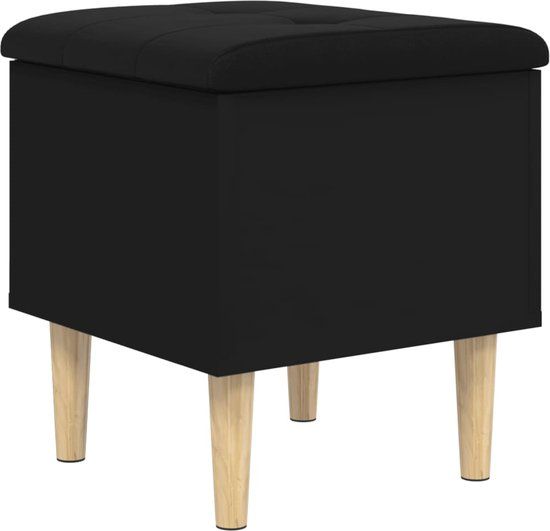 vidaXL Opbergbank - 42x42x46 cm - Hout - Zwart
