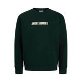 JACK & JONES regular fit sweater met print - donkergroen