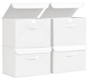 Merkloos Opbergbox Opbergbox - Opvouwbaar - 38 x 25 x 25 cm - 4 stuks - Wit