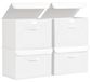 Merkloos Opbergbox Opbergbox - Opvouwbaar - 38 x 25 x 25 cm - 4 stuks - Wit