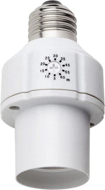 Powerplus Lampbasetimer Lampvoet E27 - bespaar energie - schakelt licht automatisch uit na gekozen tijd - E27 lampvoet met timer