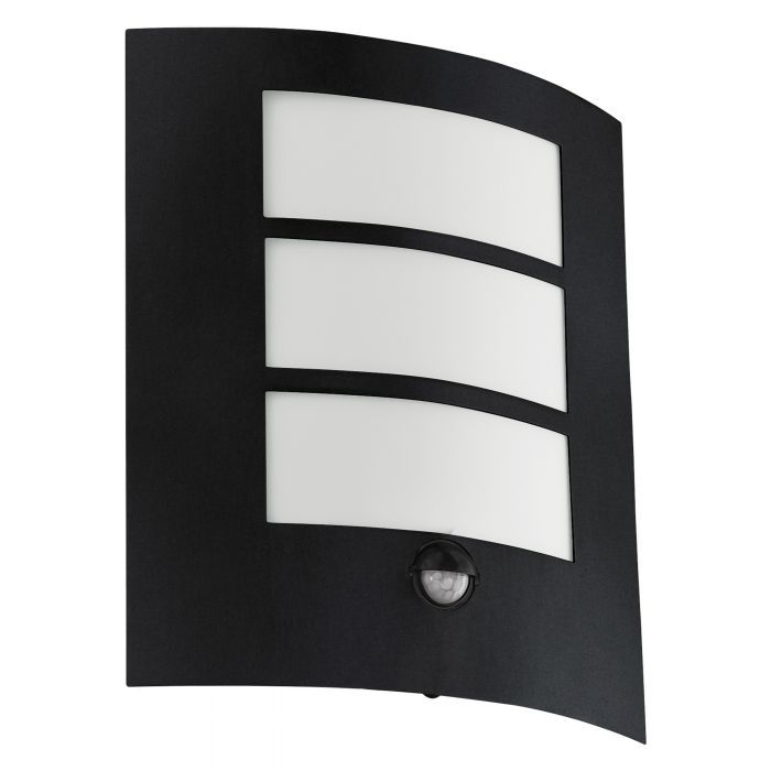 EGLO City - Buitenwandlamp - Zwart - E27 - 40W - Met Sensor - IP44 - 26cm