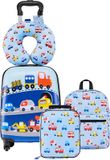 VEVOR 5-Delige Kofferset voor Kinderen, 457,2MM, Harde Koffer met Trolley, Rugzak, Nekkussen, Lunchbox en Bagageaccessoires, Bagageset voor Jongens en Meisjes, Praktisch voor Reizen, Vliegen (Auto).