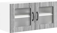 vidaXL Wandglas cabinet LUCCA Grijs Sonoma 80 x 31 x 40 cm