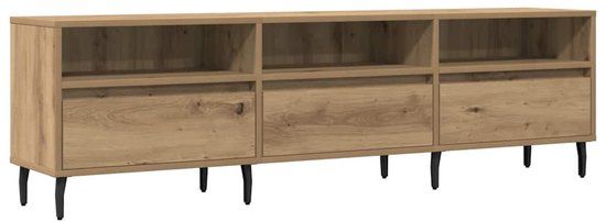 vidaXL Tv-meubel 150x30x44,5 cm bewerkt hout artisanaal eikenkleur