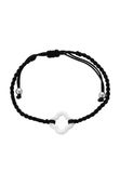 Gaya Bracelet Zwart/Zilver Textiel 14 karaat 26 cm