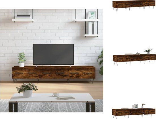 vidaXL Tv-meubel 150x36x30 cm bewerkt hout gerookt eikenkleurig