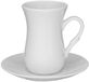 Wilmax Theekopjes en Schoteltjesset - Set van 6 - Porselein - Wit - 120 ml