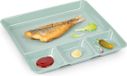 Plasticforte Vakjesborden - 1x stuks - groen - gourmetbord - 4-vaks - kunststof - 26 x 24 cm - fonduebord