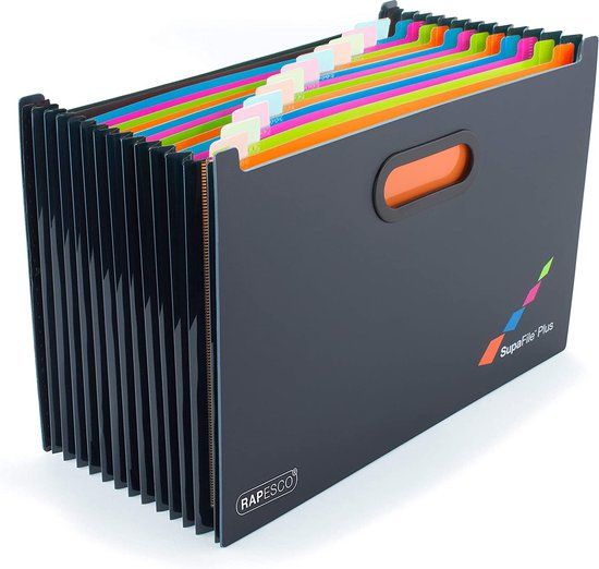 Rapesco SupaFile Plus A4+ Uitvouwbare Sorteermap met 13 Vakken - kleurjik