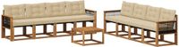 vidaXL - Hoek loungeset - 8 zitplekken - Natuurlijk en beige - Acacia hout