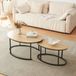 en.casa Table basse Pays-Bas ovale set van 2 zwart en eikenkleurig
