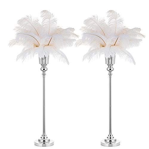 Nuptio 2 Stuks Metalen Bruiloft Centerpieces Vaas voor Tafel, Zilveren Trompet Vaas 77.5cm Hoog, Wegleiding voor Bruiloft Diner Middelpunt voor Jubileumceremonie Verjaardag Gangpad Woondecoratie