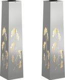 vidaXL Zonnepaneel LED straatlamp, 2 stuks, warm wit licht, 18 x 18 x 80 cm