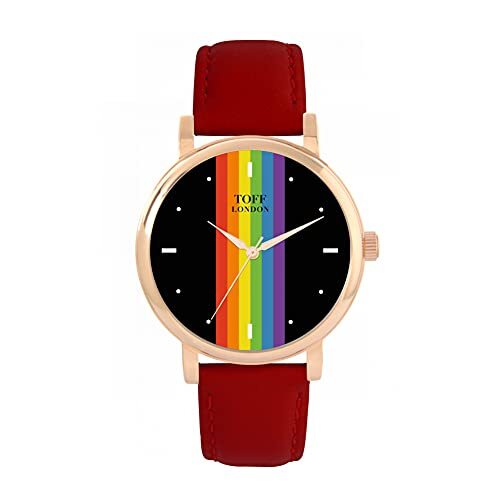 Toff London Pride Lineaire zwarte wapenstokken Horloge