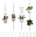 Merkloos 5 pièces supports de plantes suspendus - avec crochets - pots suspendus en macramé - paniers suspendus en corde de coton - supports de plantes pour pots de fleurs - différentes tailles - convient pour intérieur, extérieur, jardin, balcon, terrasse et fenêtre - beige
