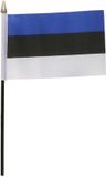 Merkloos / Sans marque Shoppartners Bv Estland - mini vlaggetje van 10 x 15 cm op stokje - Landen vlag - H27 cm - polyester