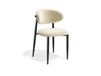 Lot de 2 chaises en tissu tramé toucher doux crème