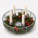 Merkloos Relaxdays Adventskrans - voor 4 dinerkaarsen - 20,5 cm - zilver
