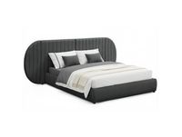 MOSAIKASA Lit-coffre complet avec tête de lit modulable Cocon 160x200cm Tissu Gris foncé