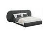 MOSAIKASA Lit-coffre complet avec tête de lit modulable Cocon 160x200cm Tissu Gris foncé