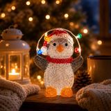 Merkloos Koopman International Kerstverlichting figuur - pinguin - 31 cm - 40 led lampjes - helder wit - acryl