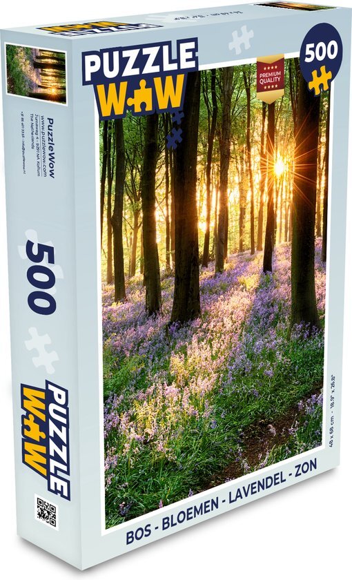 MuchoWow Puzzel Bos - Bloemen - Lavendel - Zon - Paars - Natuur - Legpuzzel - Puzzel 500 stukjes - Sinterklaas cadeautjes - Sinterklaas voor grote kinderen