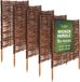 Creative Home bordure de lit en rotin, clôture en rotin, set de 5, 60 x 60 cm