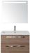 BES LED Seville Badmeubelset 80 cm - Tabacco - Keramische Wastafel Wit Djazz met Sence Spiegel