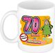 Bellatio Decorations cadeau mok 70 jaar - daar gaan je wilde haren - keramiek - 300 ml