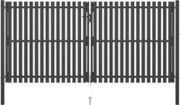 vidaXL Tuinhekpoort Staal 400x175 cm Antraciet