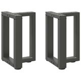 vidaXL Salontafelpoten - 2 stuks - T-vormig - 28x25x43 cm - Staal - Antraciet