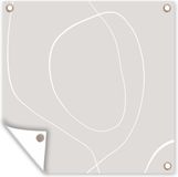 Poster de jardin - Line art - Abstrait - Pastel - 50x50 cm - Extérieur