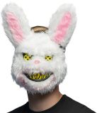 Boland Pluche Crazy Rabbit Masker Volwassenen Wit/Roze