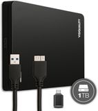 VisiQuality High-Speed Externe Harde Schijf 1 TB - Draagbare Dual Drive USB 3.0/C - Voor Windows & Mac - Geschikt voor Gameconsoles - Compact - Met handleiding - Zwart