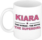 Bellatio Decorations naam cadeau mok - Kiara - Woman Myth Supergirl - koffiemok - 300 ml - collega - moederdag