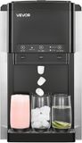 Vevor Waterdispenser met Ijsmaker (16 Kg/Dag), 3-In-1 Tafelmodel Waterdispenser, 12 Ijsblokjes/7 Min. Snelle Productie met Opvangbak, Bolvormig/Gemalen Ijs & Koud Water, voor Feestjes in de Keuken