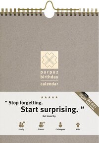 Purpuz Verjaardagskalender - Zwart Wit Goud - Quotes - Verjaardagskalender Volwassenen - Wandkalender